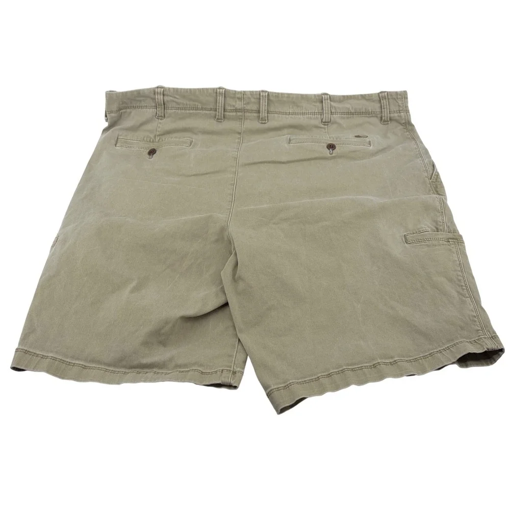 Tommy Bahama Boracay Shorts Mens 44 Khaki Tan Cotton Tencel Stretch Flat Front